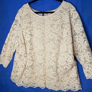 Adiva Cream Lace Blouse